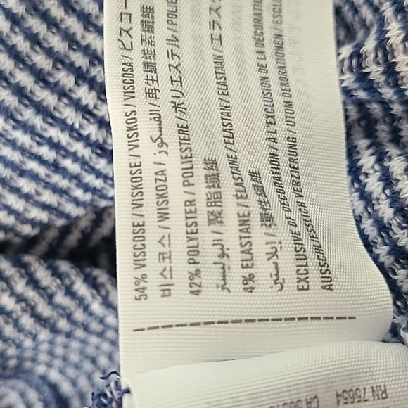 ABERCROMBIE & Fitch Blue Striped Tie Front Long Sleeve Top Size XS - Picture 7 of 8